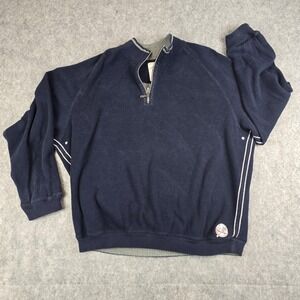 New‎ York Yankees Sweatshirt Mens XL Blue MLB Baseball Tommy Bahama Quarter Zip
